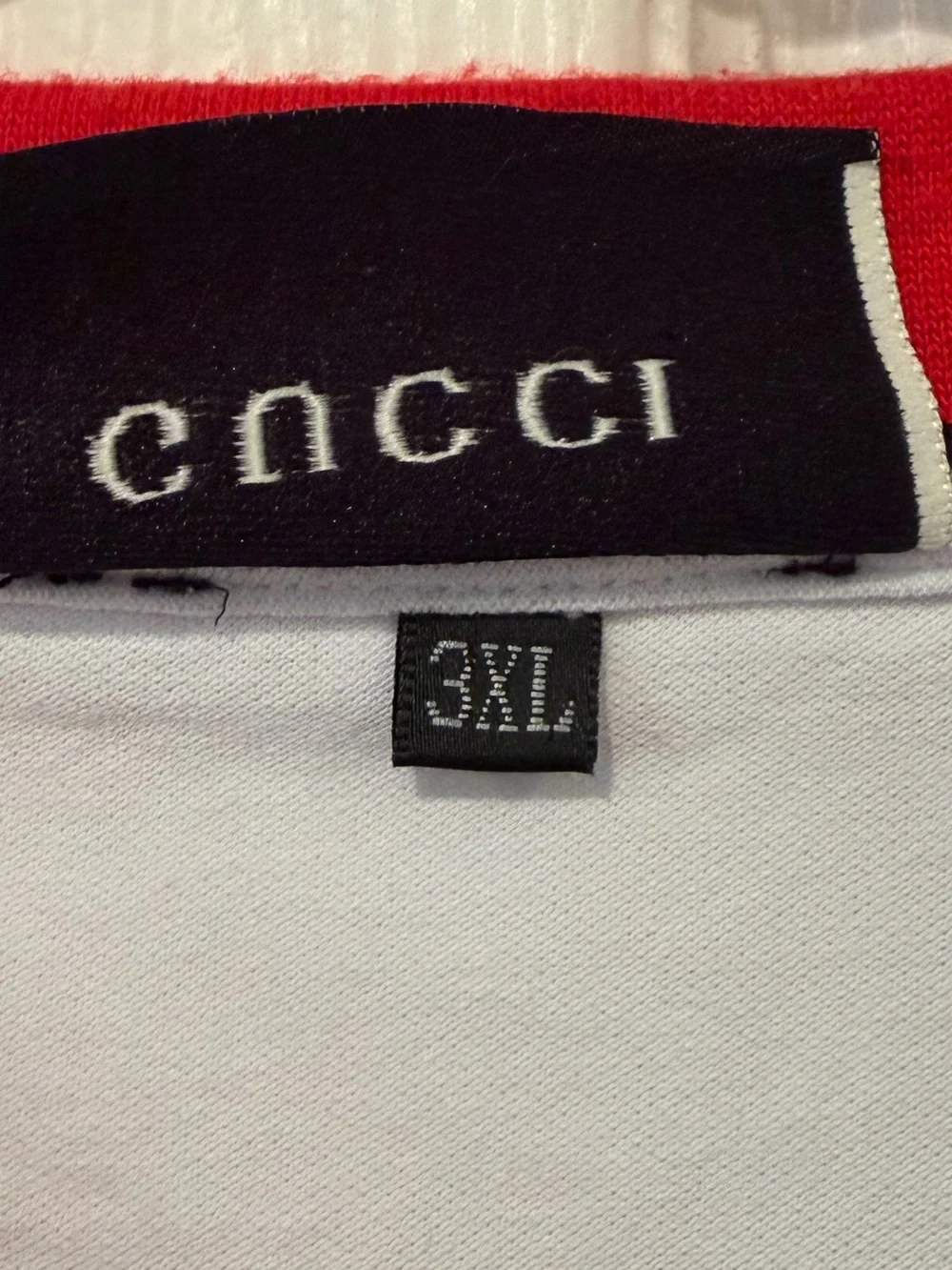 Gucci White, Red & Black Colorblock Polo